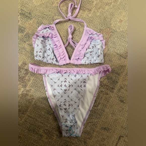 ASOS Lavender Ruffle Bikini - Picture 2 of 3
